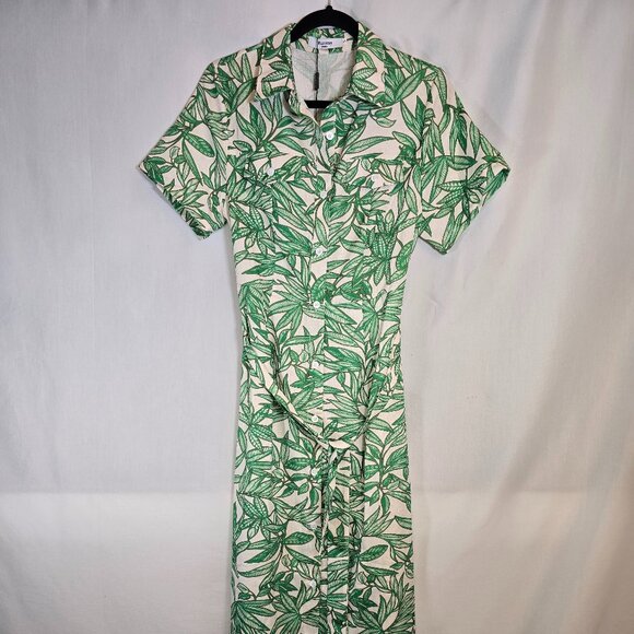 Green Leafy long Dress - Picture 1 of 4